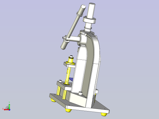 一款使用齿条式冲床的手动简易开孔夹具3D模型后视缩略图