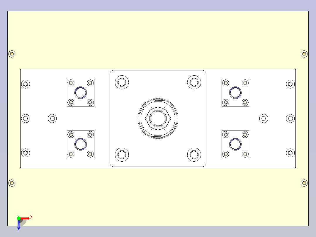 铆弹片治具3D模型俯视图