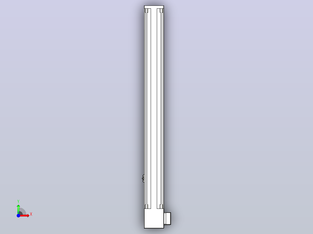 伺服电机集成皮带传动直线执行器TPA-OCB-140-256-L850-LU-P75-N3前视图