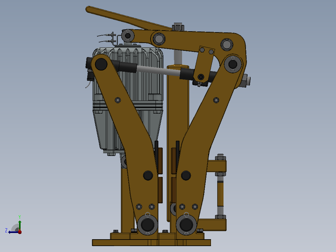 YP11系列电力液压盘式制动器YP11-220-450×20-ⅠB-CL.RL.WL.HL.H右视图