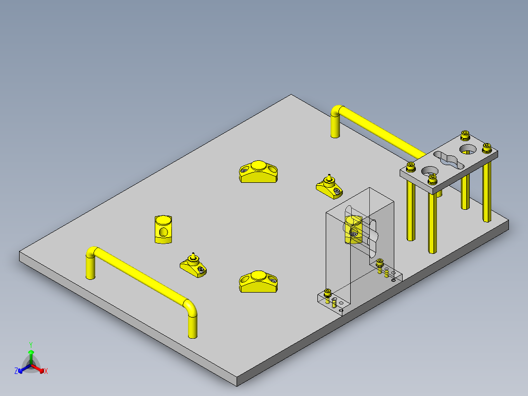 孔测定销检具正等轴测图
