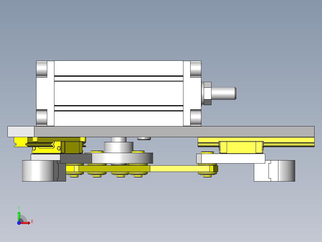 使用连杆的内筒夹头前视图