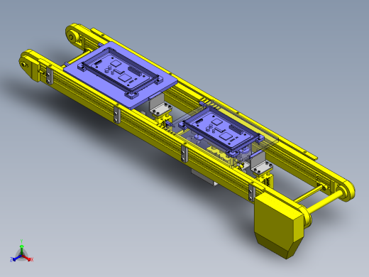 托盘传送定位与挡块机构正等轴测缩略图
