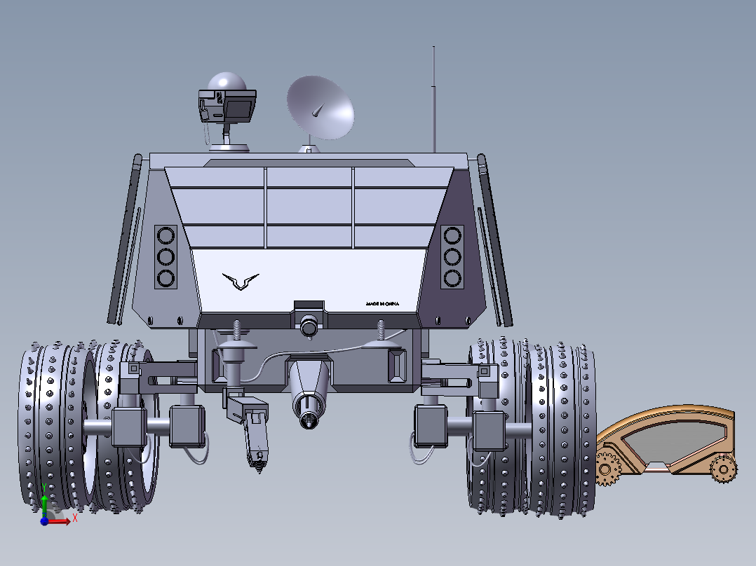 月球车”零部件设计及装配前视图