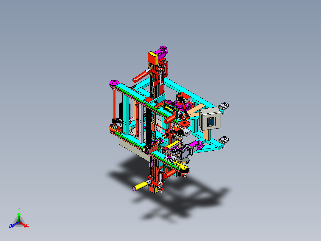 自动化玻璃支架组装机3D模型