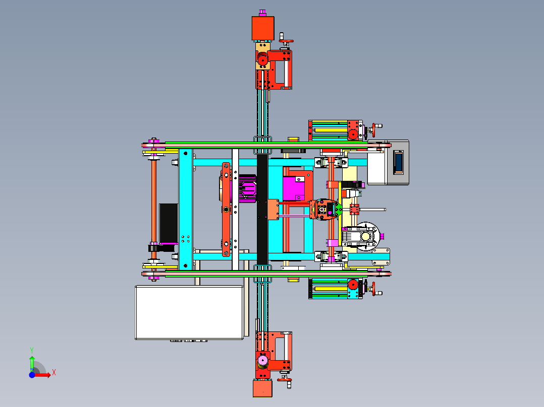 自动化玻璃支架组装机3D模型前视图