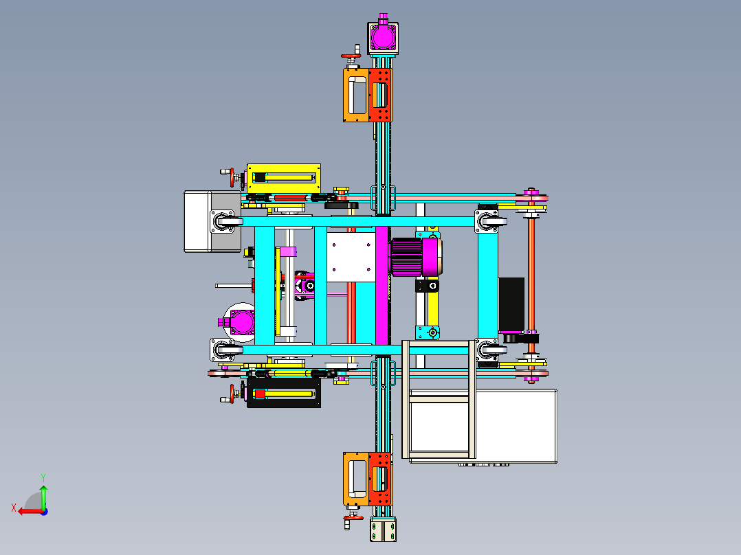 自动化玻璃支架组装机3D模型后视图