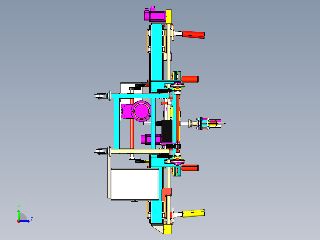自动化玻璃支架组装机3D模型左视图