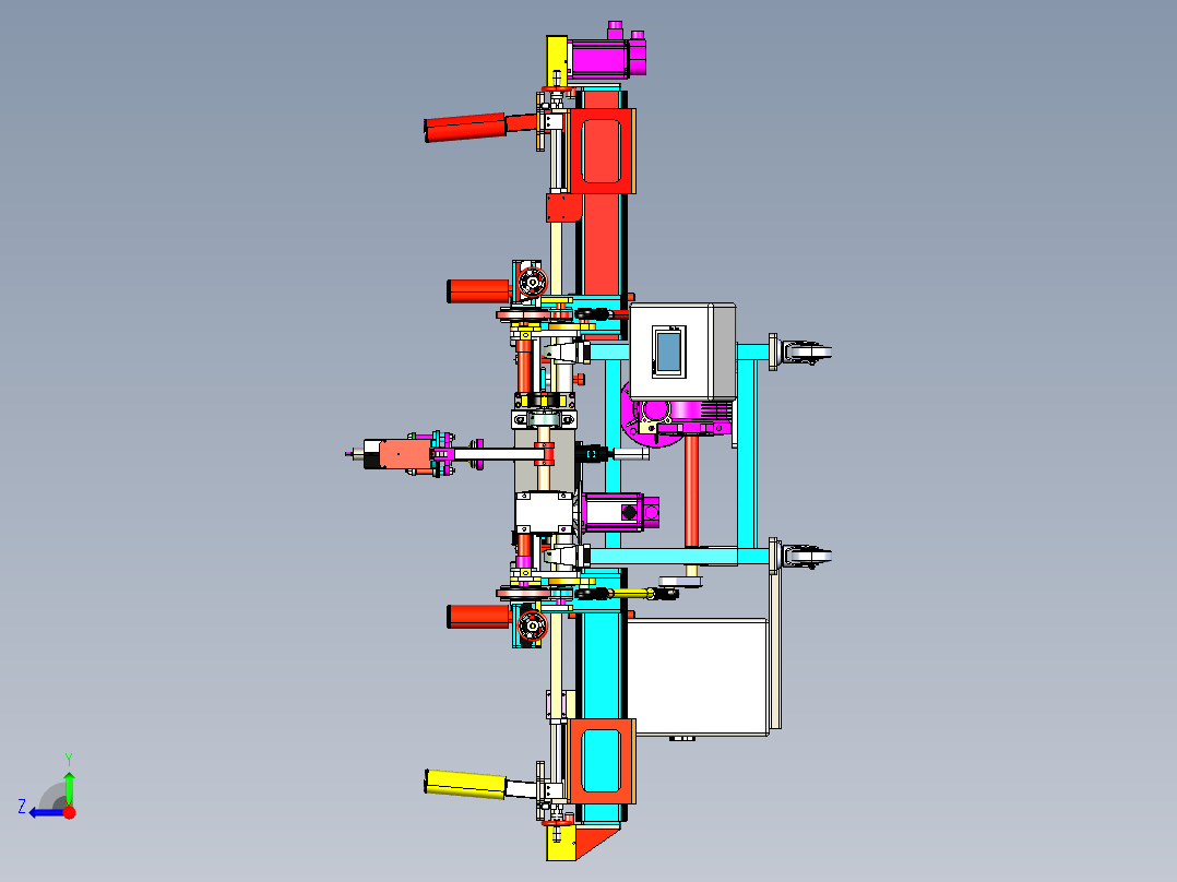 自动化玻璃支架组装机3D模型右视图