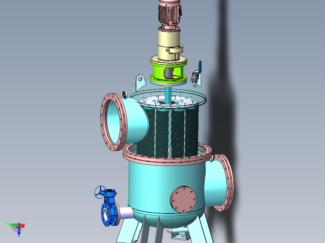 全自动反冲洗滤水器图三维SW模型