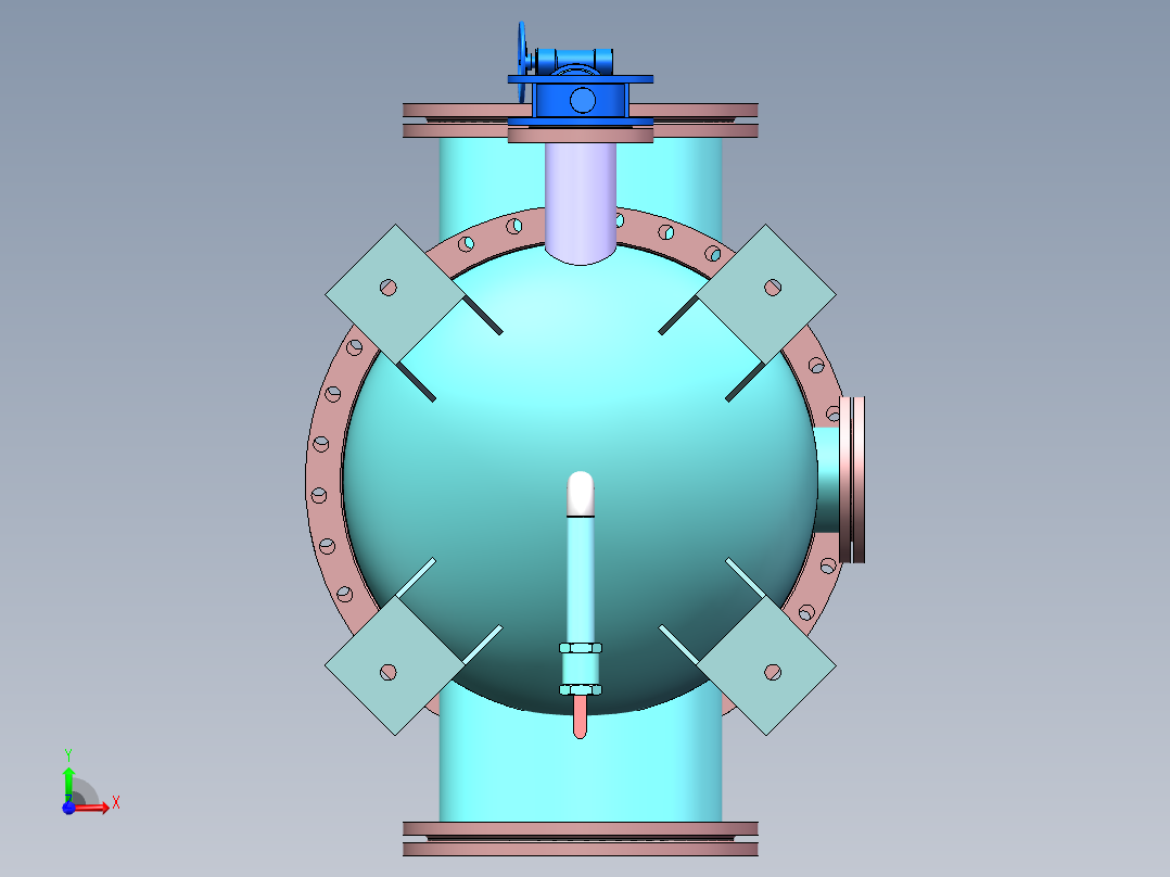 全自动反冲洗滤水器图三维SW模型前视图