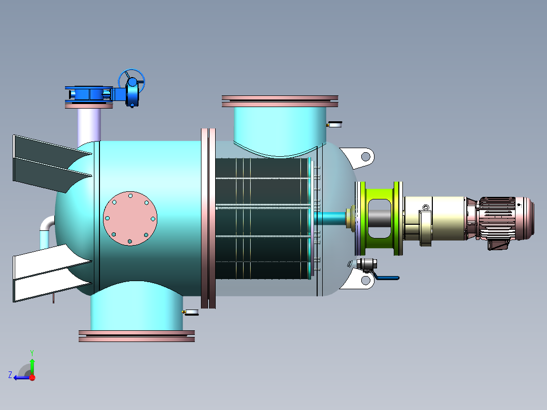 全自动反冲洗滤水器图三维SW模型右视图