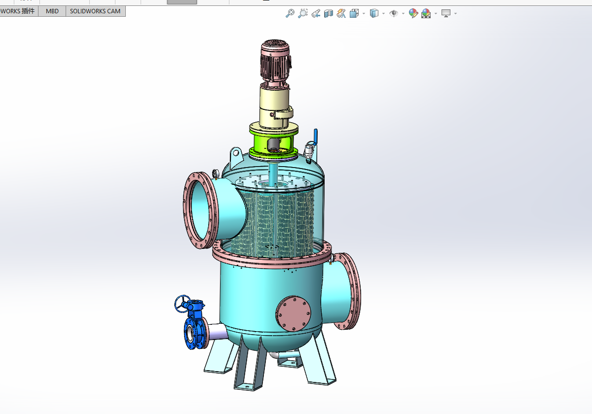 全自动反冲洗滤水器图三维SW模型