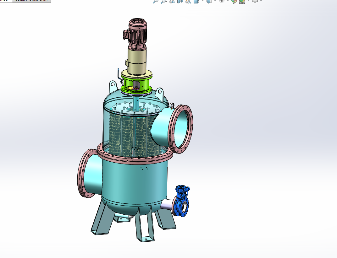 全自动反冲洗滤水器图三维SW模型