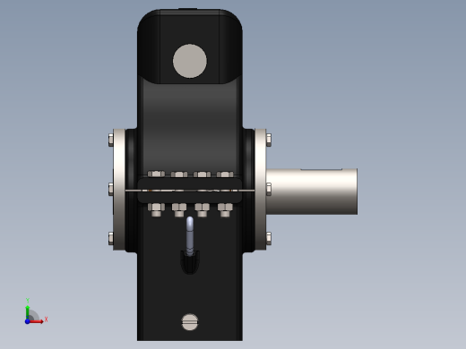 Worm Gear简易蜗轮蜗杆减速箱3D图纸 SOLIDWORKS设计 IGS格式前视缩略图