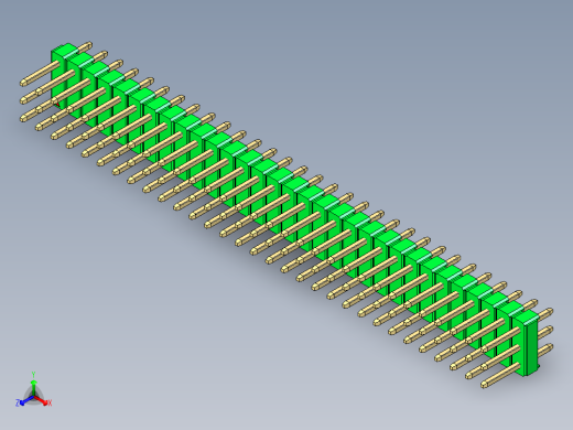 彩色公头100mil（2.54mm）系列-DS1021_green_3x31p_100mil_Type1_rev1.0