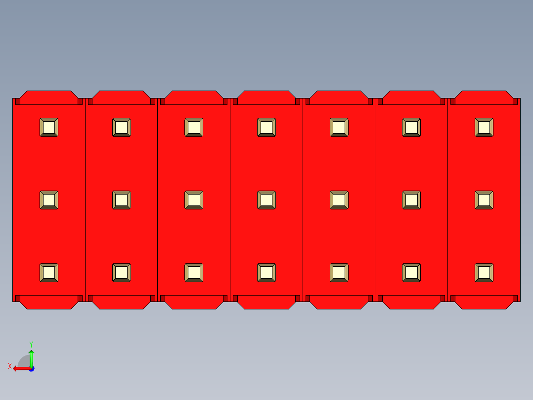 彩色公头100mil（2.54mm）系列-DS1021_red_3x07p_100mil_Type43_rev1.0后视图