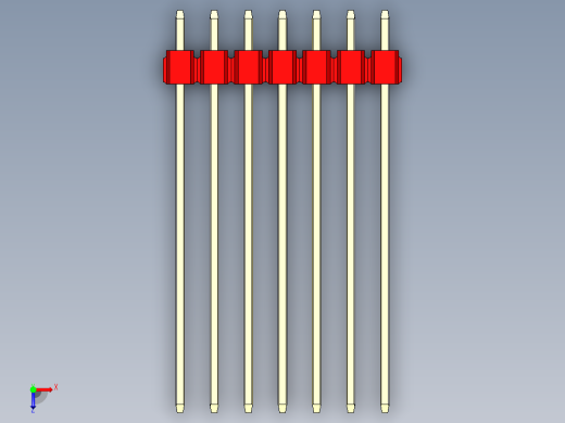 彩色公头100mil（2.54mm）系列-DS1021_red_3x07p_100mil_Type43_rev1.0俯视缩略图