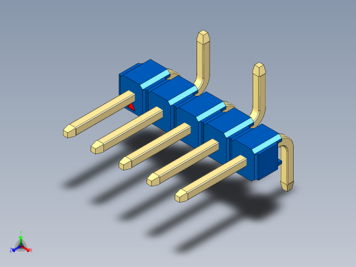 彩色公排针 100mil 2.54mm 系列-DS1022_blue_05p_100mil_Type_SMT_R2_rev1.0