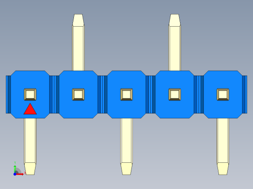 彩色公排针 100mil 2.54mm 系列-DS1022_blue_05p_100mil_Type_SMT_R2_rev1.0前视缩略图
