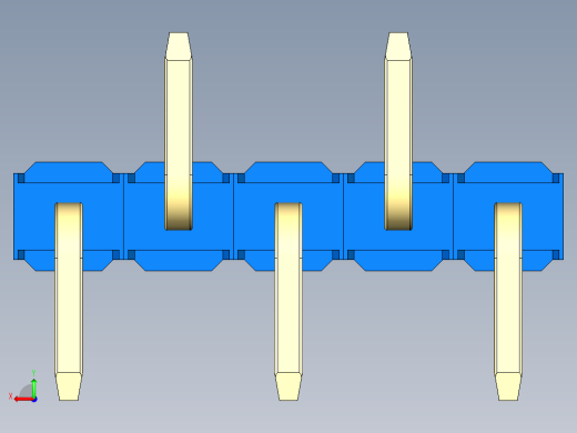 彩色公排针 100mil 2.54mm 系列-DS1022_blue_05p_100mil_Type_SMT_R2_rev1.0后视缩略图