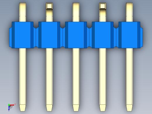 彩色公排针 100mil 2.54mm 系列-DS1022_blue_05p_100mil_Type_SMT_R2_rev1.0俯视缩略图