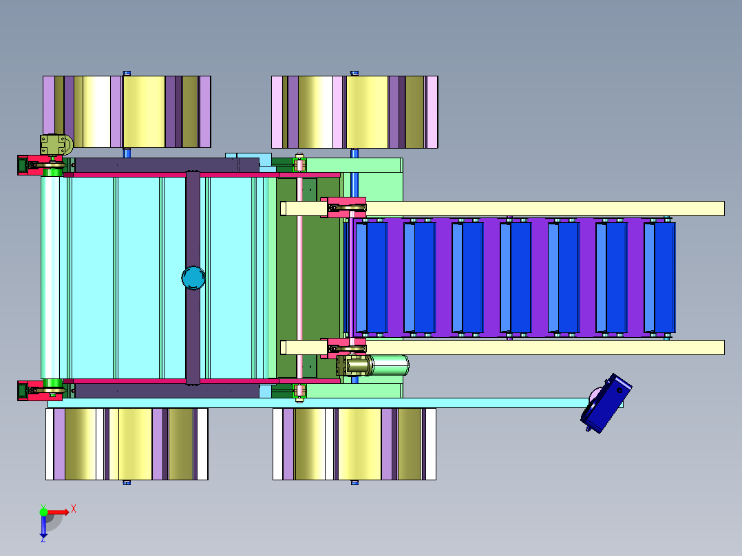 挖掘月球土壤的月球卡车俯视图