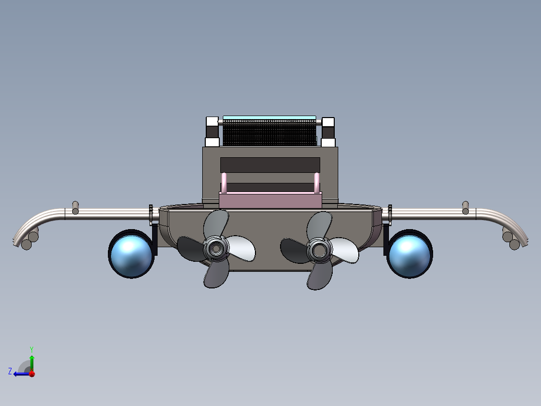 水面垃圾清理船右视图