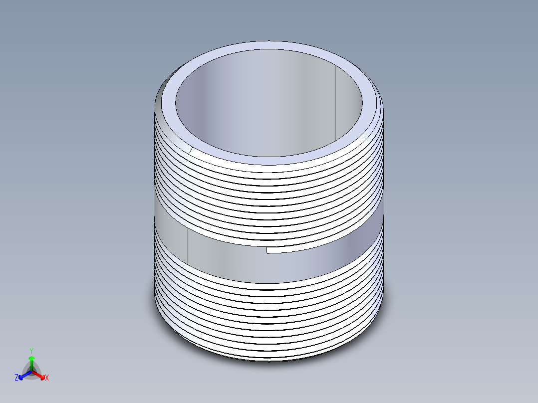聚氯乙烯配件33-Sch80_Nipple_MPTxMPT_861-252_2in x 2.5in正等轴测图