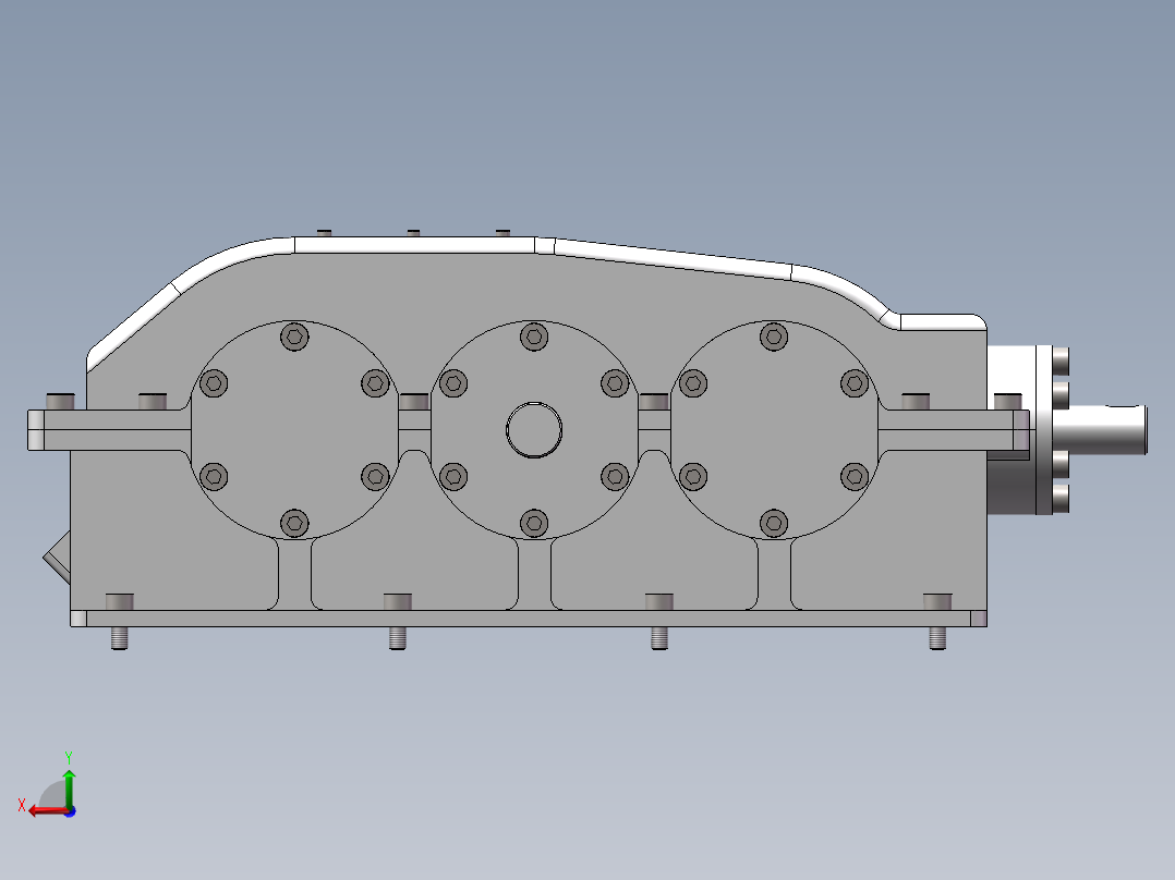 齿轮减速箱后视图