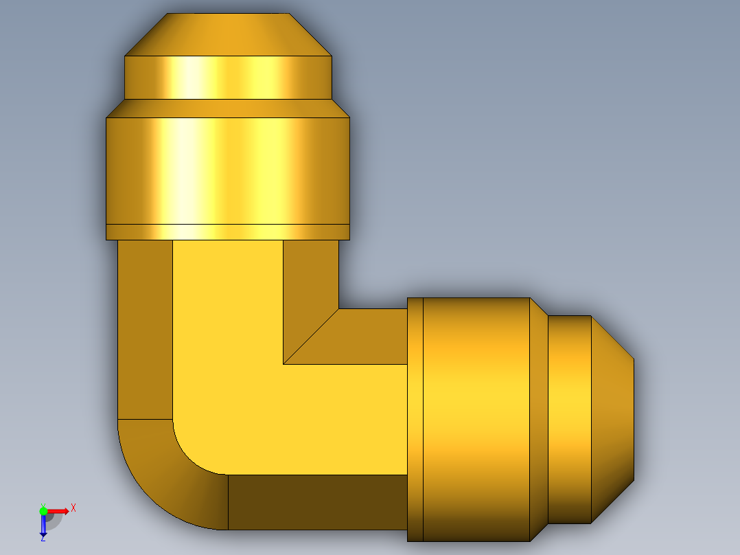 扩口式工业通用硬管接头Union Elbow 155F-6俯视图