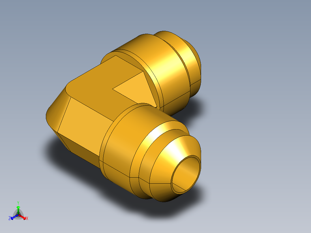 扩口式工业通用硬管接头Union Elbow 155F-6正等轴测图
