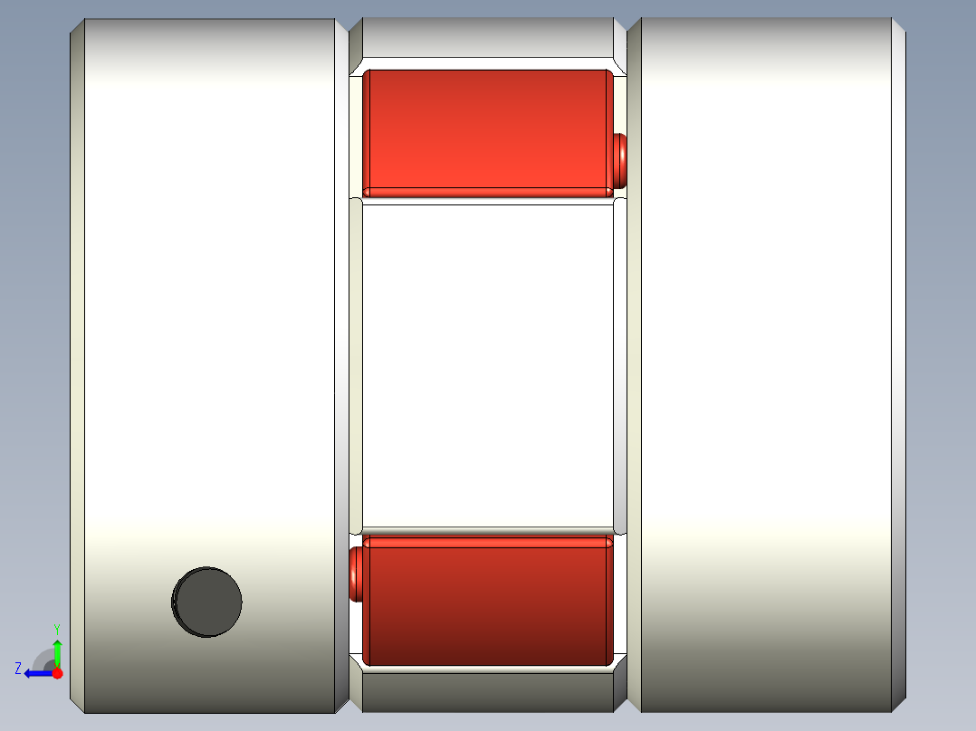 5mm 至 5mm 弹性联轴器右视图