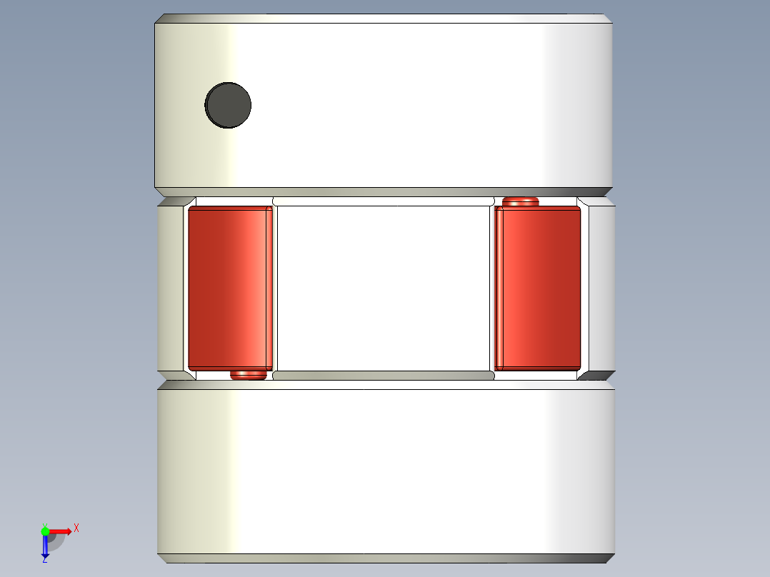 5mm 至 5mm 弹性联轴器俯视图