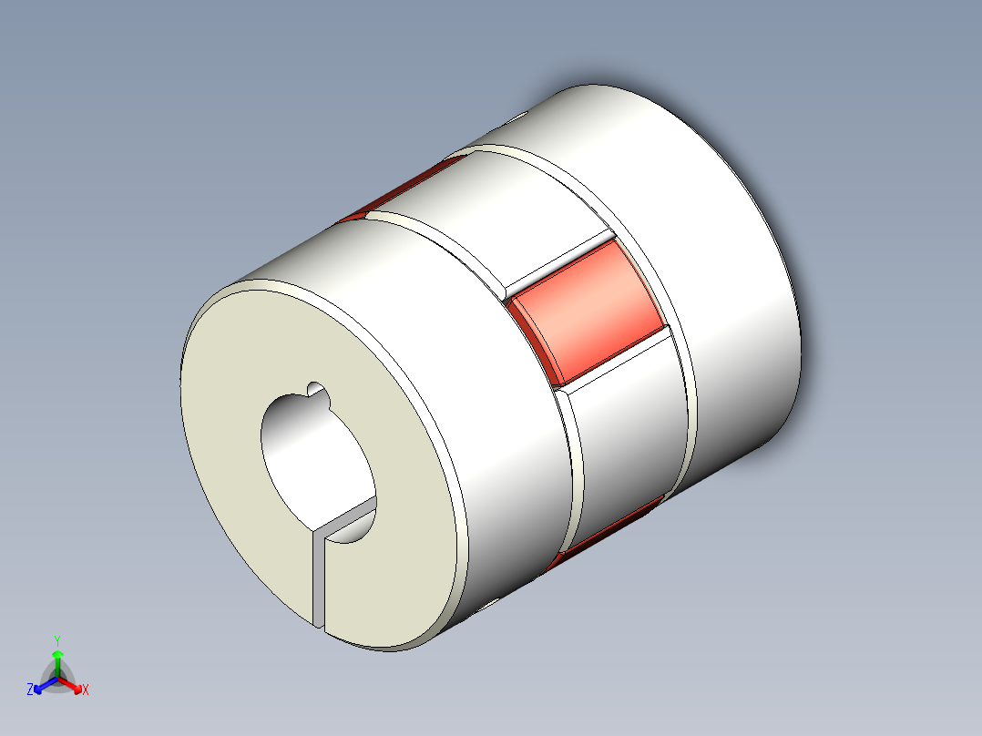 5mm 至 5mm 弹性联轴器正等轴测图
