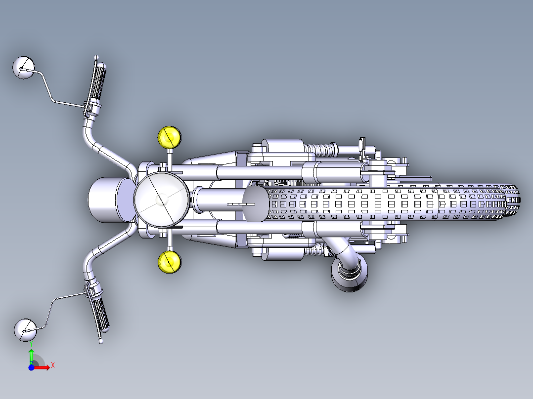 经典摩托车前视图