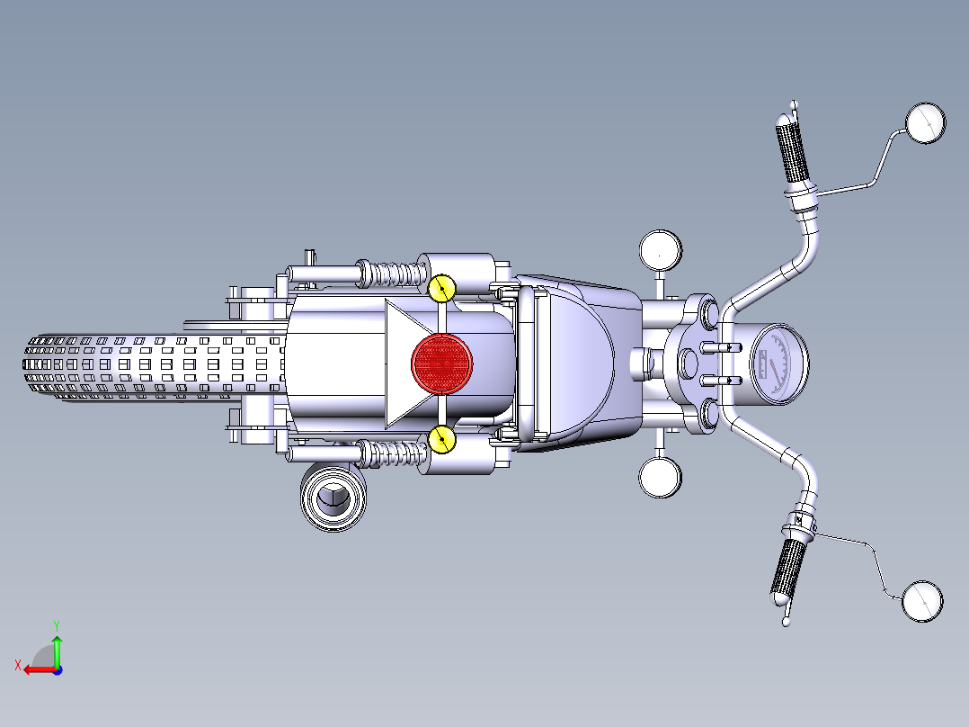 经典摩托车后视图
