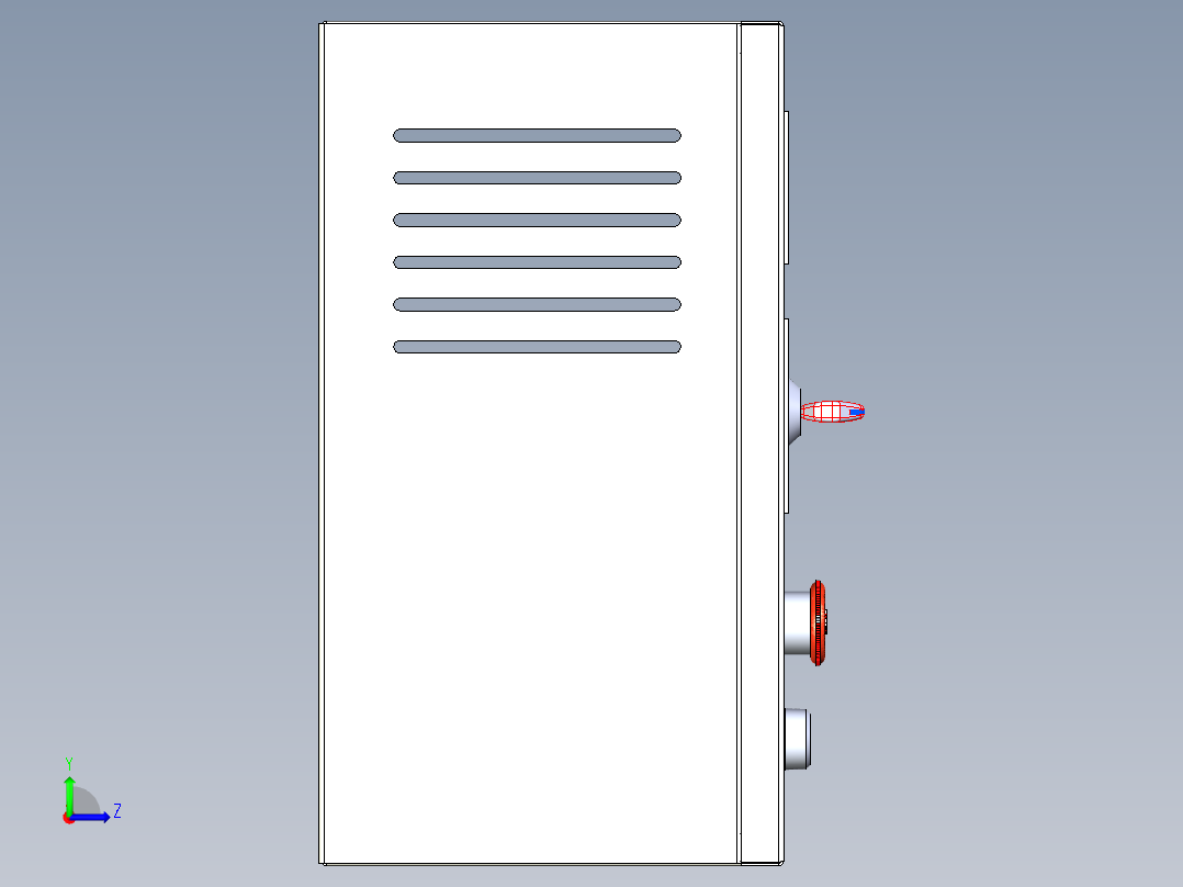 配电箱220_300_400三维模型左视图