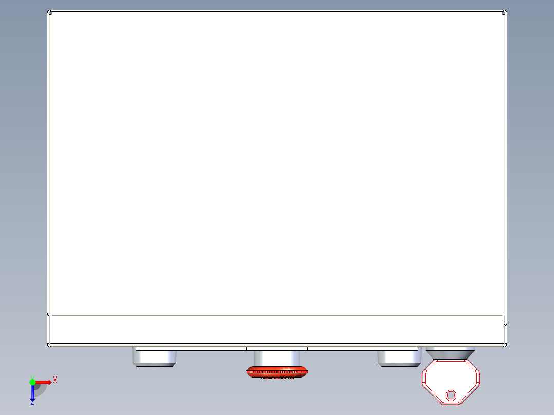 配电箱220_300_400三维模型俯视图