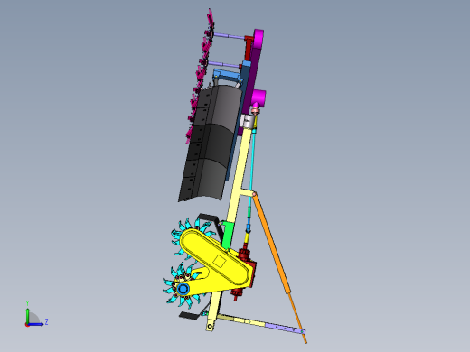 破冰除雪机二维CAD+三维SW和说明书左视缩略图