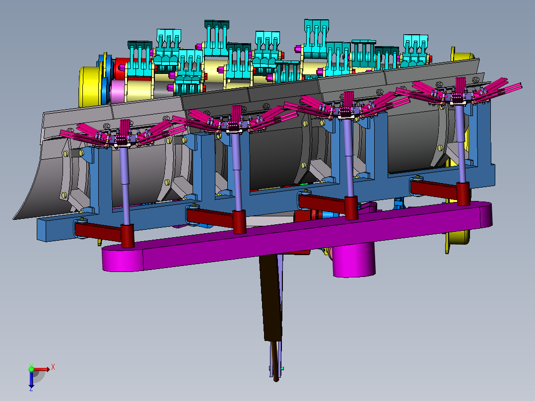 破冰除雪机二维CAD+三维SW和说明书俯视图
