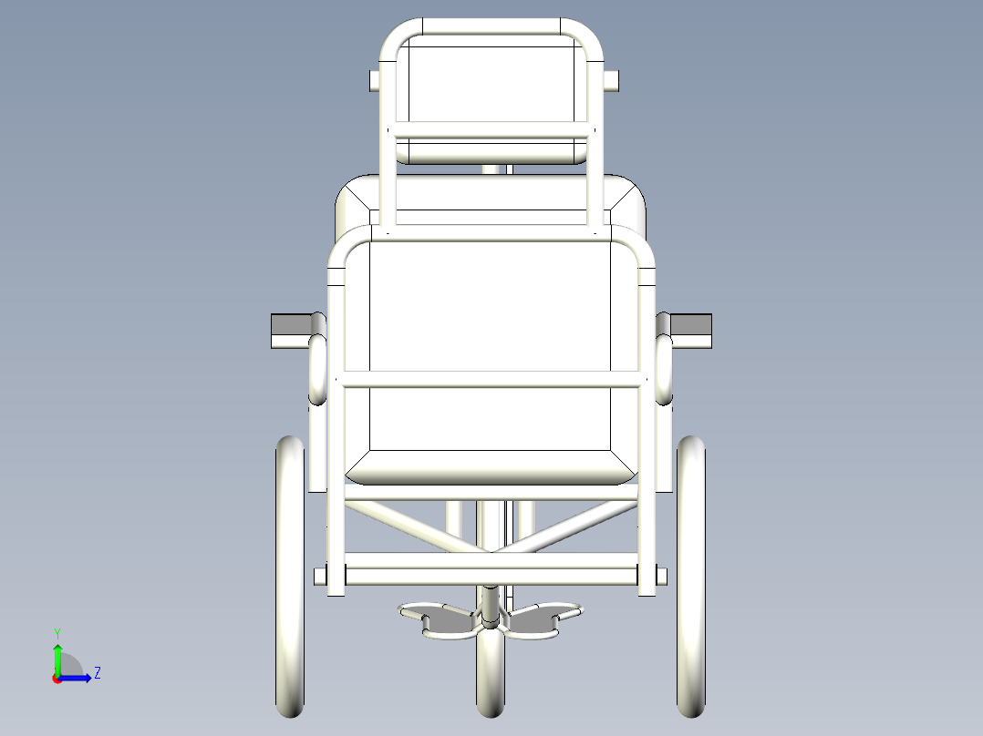 57---轮椅自行车SW三维图纸sw2015三维图纸模型设计图纸左视图