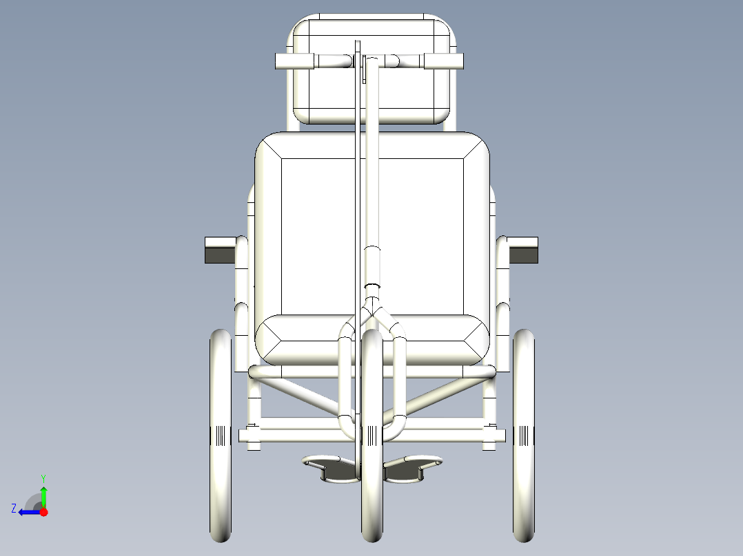 57---轮椅自行车SW三维图纸sw2015三维图纸模型设计图纸右视图
