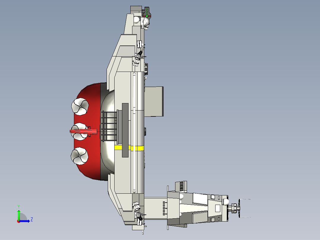 福建舰三维模型左视图
