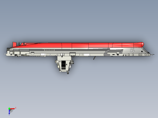 福建舰三维模型俯视缩略图
