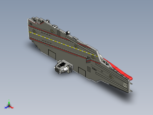 福建舰三维模型正等轴测缩略图