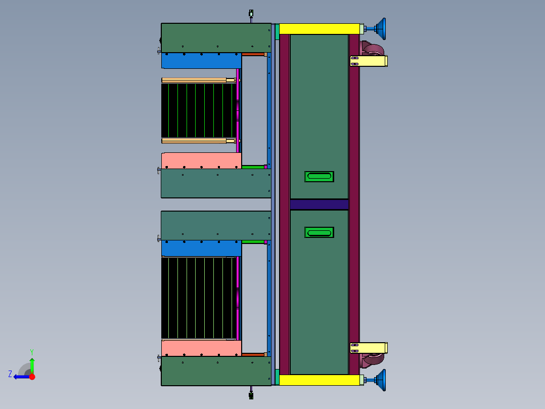 tray盘上料及空盘回收层叠机构右视图