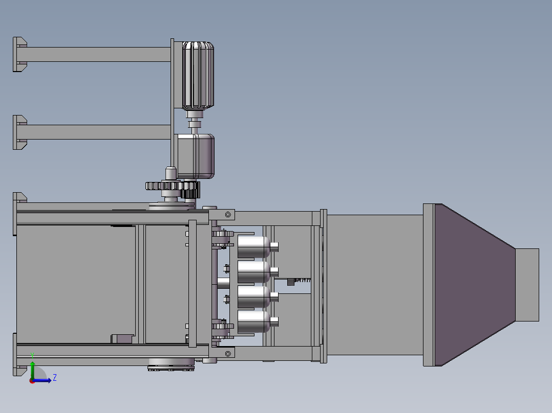 地脚式液压缸左视图
