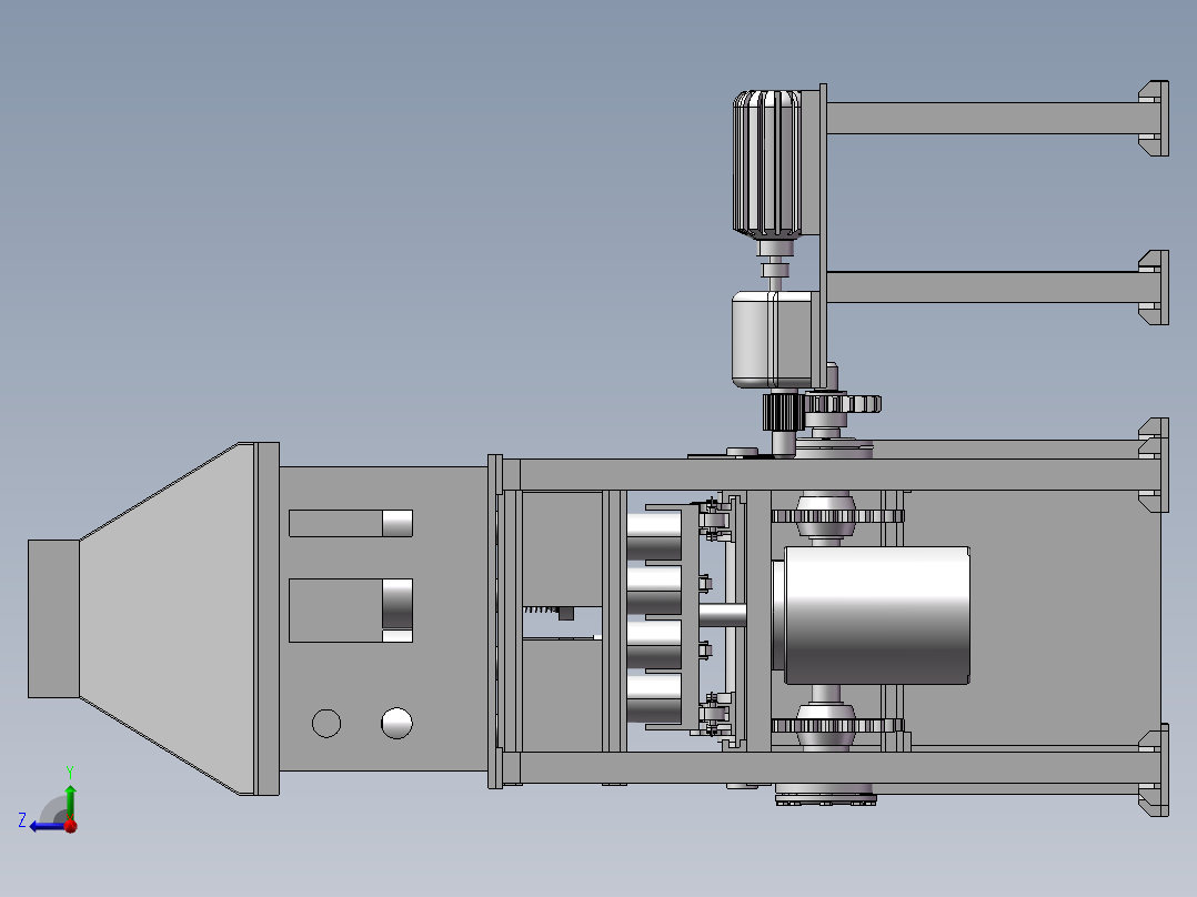 地脚式液压缸右视图