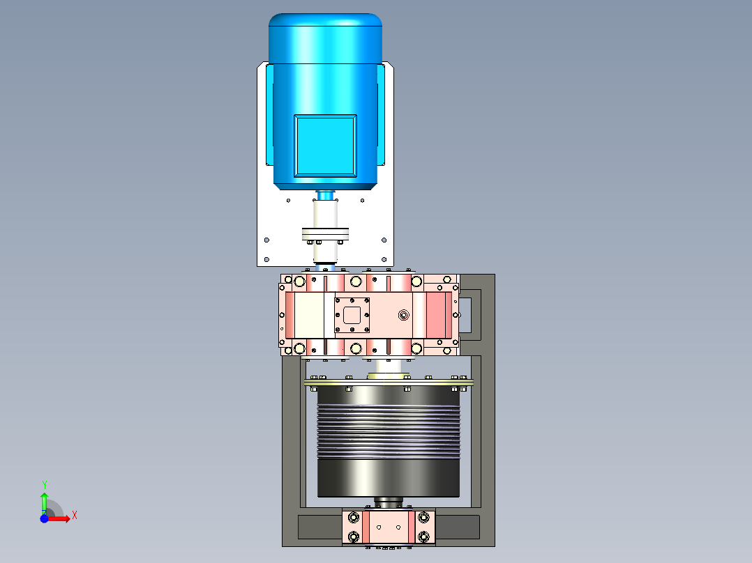 起重卷扬机卷筒三维前视图